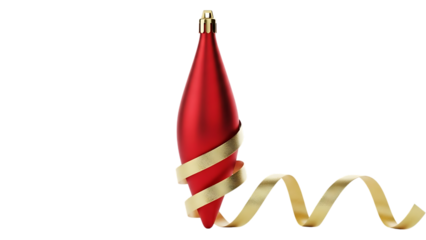 A red and white striped flag with a gold finial isolated on transparent background