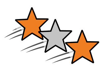 Obraz premium Three orange and white dynamic stars