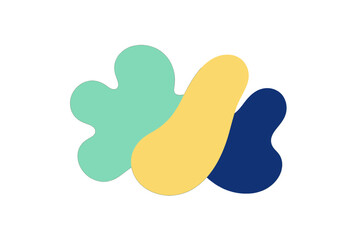 Three overlapping abstract colorful blobs