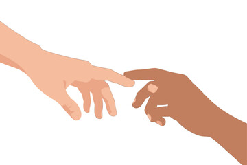 Two hands reaching out to touch