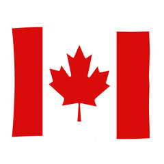 Waving Flag With Red Maple Leaf Design