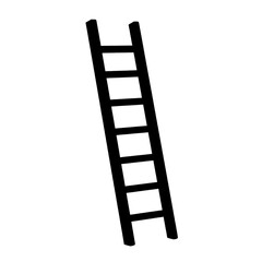 White wooden ladder isolated