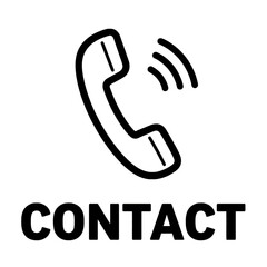 Wireframe phone icon with contact text
