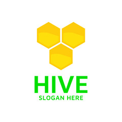 Hive logo for pure original bee honey product label