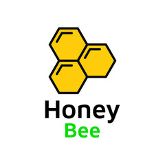 Honeycomb logo for pure original bee honey product label
