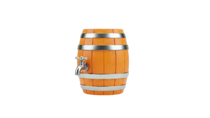 Wooden Barrel with Metal Taps