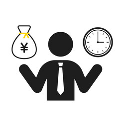 お金と時間を気にするビジネスマン