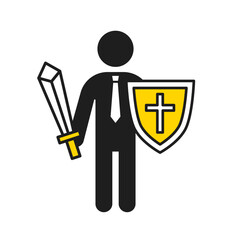 防御しているビジネスマン