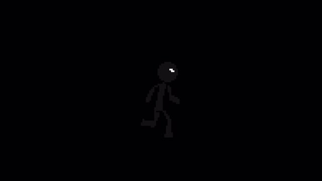 8 Bit Pixel Art Stick Man Run Animation Loop with Transparent Background