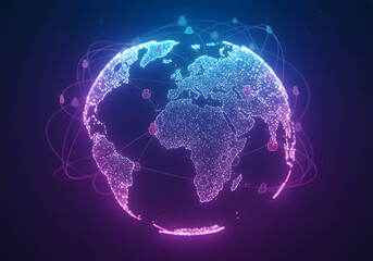 Global connections digital globe