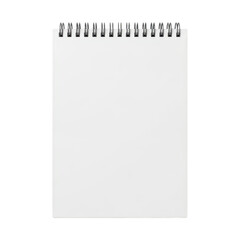 Blank spiral notebook page isolated on transparent background