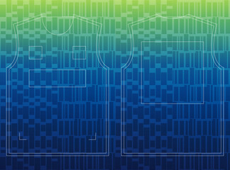 Obraz premium Sport shirt cutting template for football, soccer, basketball, cycling, running, rugby, baseball, racing. Sewing pattern for apparel industry. Geometric pattern for fabric textile design.