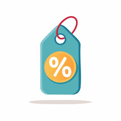 Discount tag icon with a percentage symbol, ideal for e-commerce, retail marketing, sales campaigns, and highlighting special offers and reduced prices