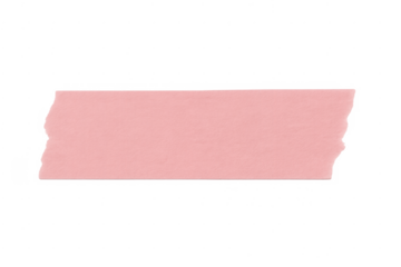 Pink adhesive masking tape piece with torn edges