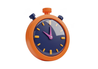 3d icon of a 3d render of a stopwatch isolated on transparent background