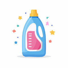 Bright and Fresh Laundry Detergent Bottle with Sparkles, Highlighting Cleanliness and Purity