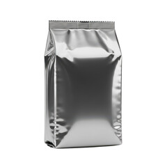 Shiny foil pouch isolated on transparent background