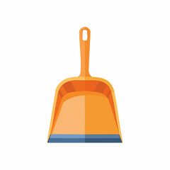 Bright orange dustpan and brush set for household cleaning and tidying up
