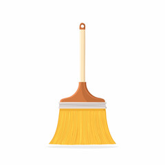 Bright vector illustration of a household broom, a common cleaning tool for sweeping floors and tidying. This graphic symbolizes domestic tasks and cleanliness