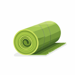 Rolled up green sleeping mat for camping and outdoor activities