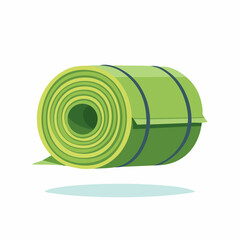 Portable green camping mat for comfortable outdoor sleeping, a lightweight accessory for hikers and adventurers seeking rest in nature. Ideal for travel and wilderness exploration