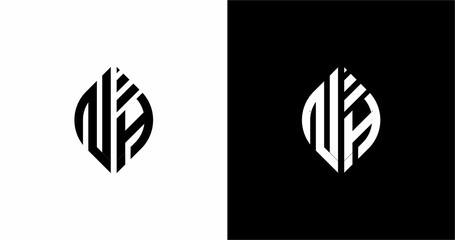 NH Leaf Logo &ndash; Modern Eco Nature Initial Letter Design