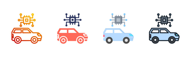 Autonomous Vehicle Multi Style Icon Set