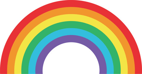 Stylized rainbow with seven colored arcs in semi-circle shape, vector illustration for diversityStylized rainbow with seven colored arcs in semi-circle shape, vector illustration for diversity
