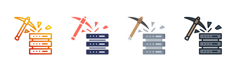 Data Mining Multi Style Icon Set