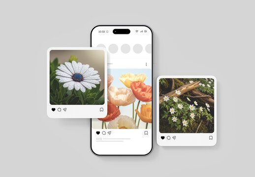 Social Media Post Phone Screen Mockup Template