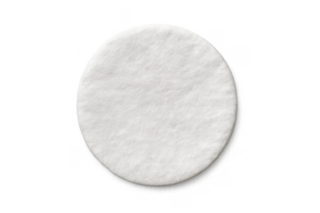 Round white cotton pad for cosmetic skincare use