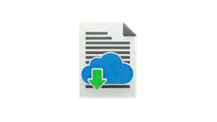 Cloud Download Icon on Document