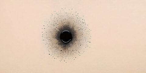 Abstract organic background with black ellipse and natural texture