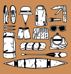 Camping gear and accessories for outdoor adventure travel
