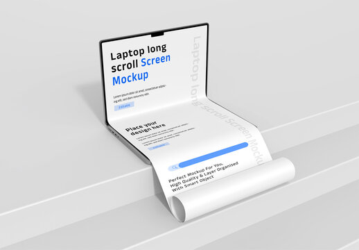Laptop Website Long Scroll Mockup