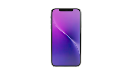 Modern Smartphone with Purple Gradient Wallpaper
