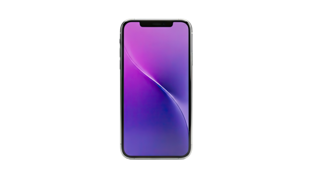Modern Smartphone with Purple Gradient Wallpaper - Powered by Adobe