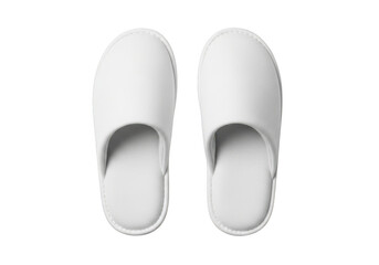White slipper shoes for indoor use, comfortable and soft, perfect for relaxing, isolated on transparent background