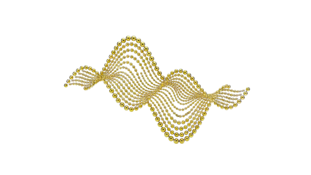 Golden Wave Pattern of Spheres - Powered by Adobe