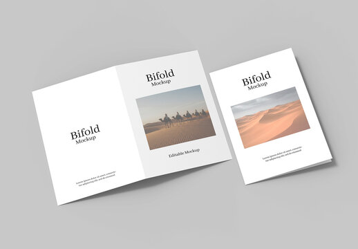 Two Bifold Brochure Mockup