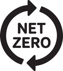 Net Zero Circular Arrow Logo, Sustainable Concept, Eco Friendly Symbol