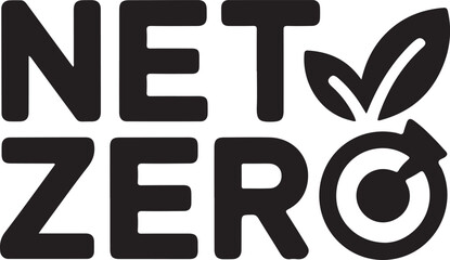 Net Zero logo with leaf and recycling symbol on white background