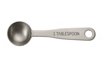 Stainless steel tablespoon for accurate kitchen measurement
