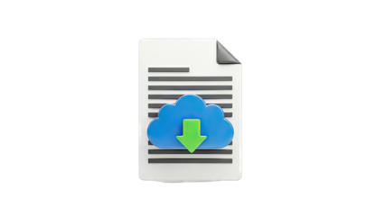Cloud Download Document Icon