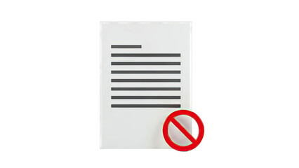 Document with Prohibition Symbol