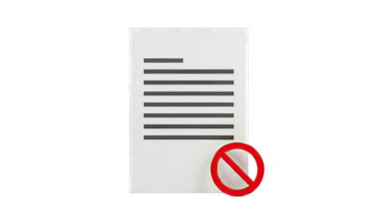 Document with Prohibition Symbol