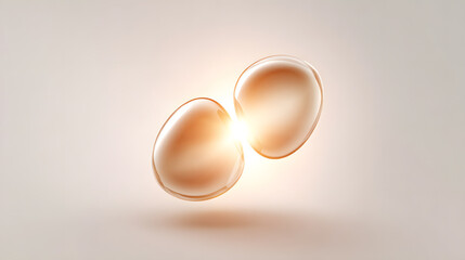 glowing pair of transparent spheres, illuminated from within. The soft, ethereal glow creates a sense of wonder