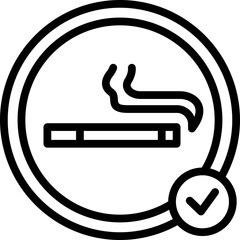smoking area icon illustration design with outline