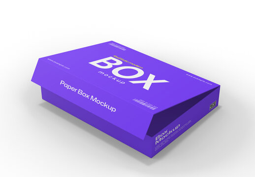 Open and Closed Gift Box Mockup