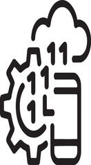 Technology icon with gear, cloud and smartphone on white background